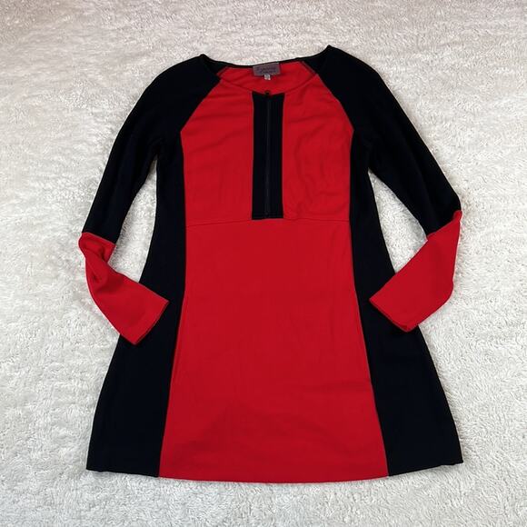 Lynn Ritchie Silver color block red and black long sleeved dress, small - Picture 3 of 10